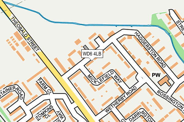 WD6 4LB map - OS OpenMap – Local (Ordnance Survey)
