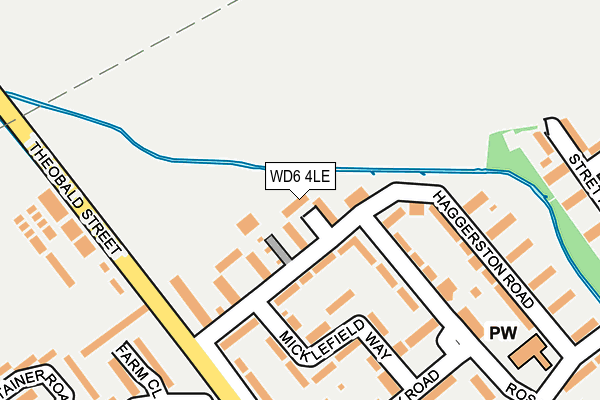 WD6 4LE map - OS OpenMap – Local (Ordnance Survey)