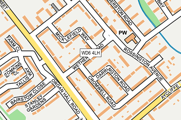 WD6 4LH map - OS OpenMap – Local (Ordnance Survey)