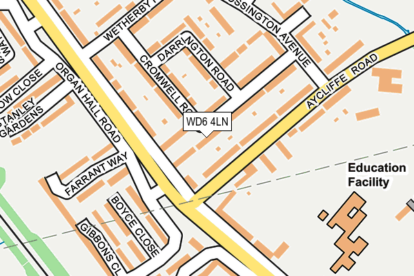WD6 4LN map - OS OpenMap – Local (Ordnance Survey)