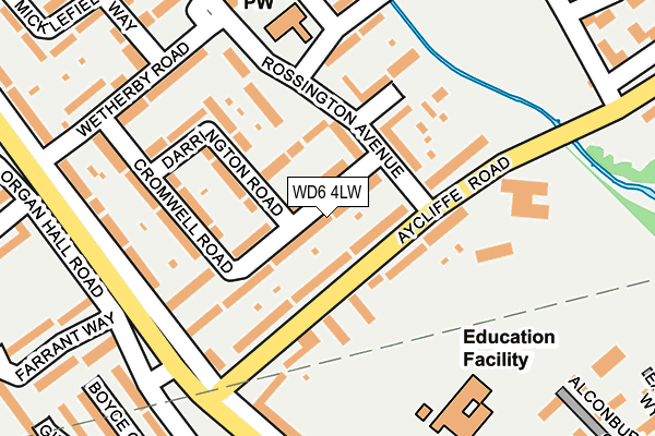 WD6 4LW map - OS OpenMap – Local (Ordnance Survey)