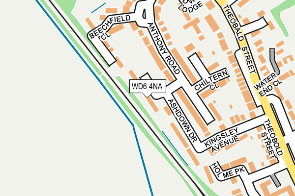 WD6 4NA map - OS OpenMap – Local (Ordnance Survey)