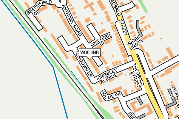 WD6 4NB map - OS OpenMap – Local (Ordnance Survey)
