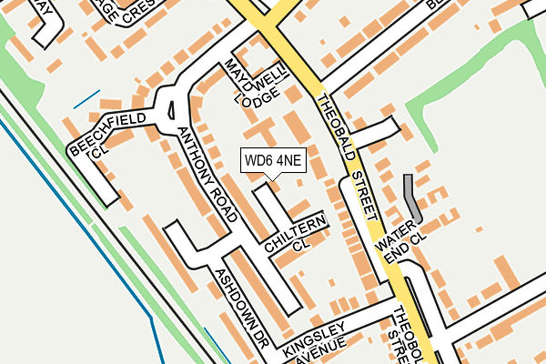 WD6 4NE map - OS OpenMap – Local (Ordnance Survey)