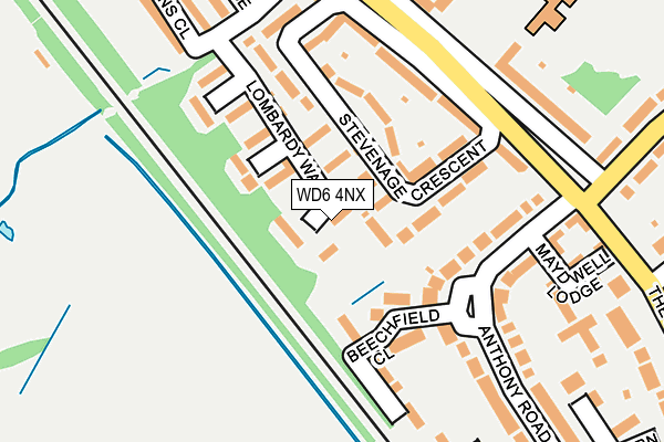 WD6 4NX map - OS OpenMap – Local (Ordnance Survey)
