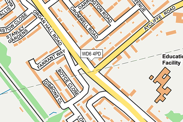 WD6 4PD map - OS OpenMap – Local (Ordnance Survey)