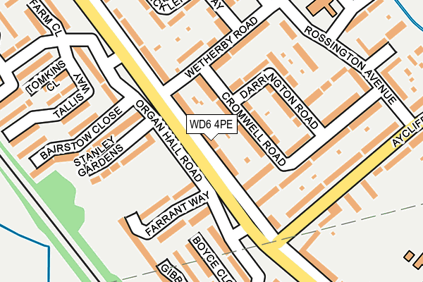 WD6 4PE map - OS OpenMap – Local (Ordnance Survey)