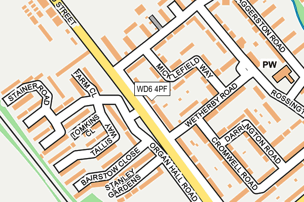 WD6 4PF map - OS OpenMap – Local (Ordnance Survey)