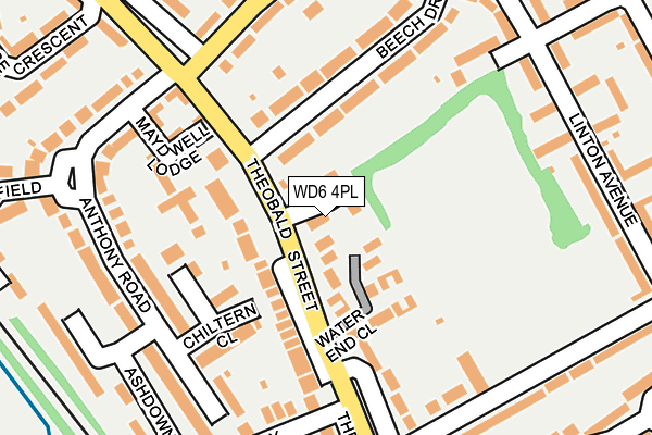 WD6 4PL map - OS OpenMap – Local (Ordnance Survey)