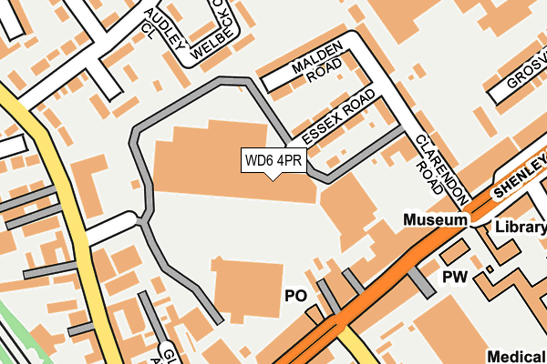WD6 4PR map - OS OpenMap – Local (Ordnance Survey)