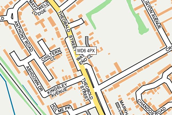 WD6 4PX map - OS OpenMap – Local (Ordnance Survey)
