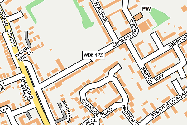WD6 4PZ map - OS OpenMap – Local (Ordnance Survey)