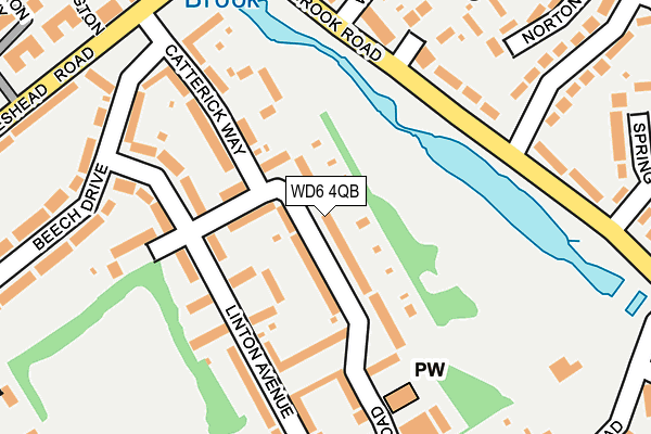 WD6 4QB map - OS OpenMap – Local (Ordnance Survey)