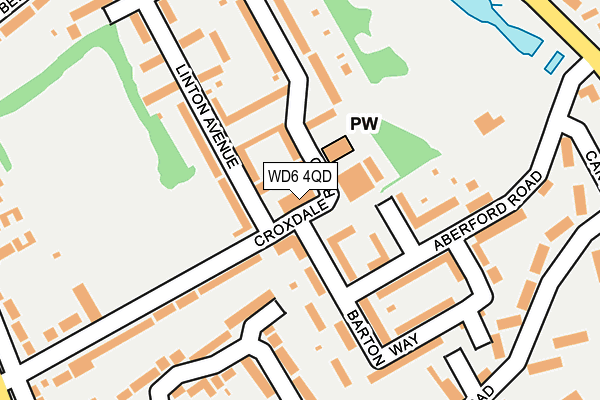 WD6 4QD map - OS OpenMap – Local (Ordnance Survey)