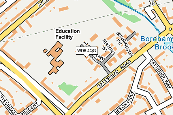 WD6 4QG map - OS OpenMap – Local (Ordnance Survey)