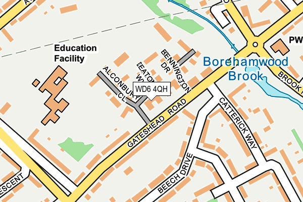 WD6 4QH map - OS OpenMap – Local (Ordnance Survey)