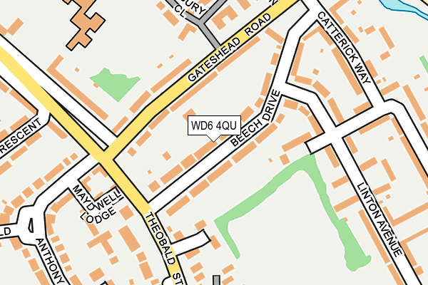 WD6 4QU map - OS OpenMap – Local (Ordnance Survey)