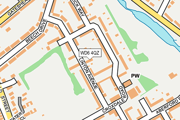 WD6 4QZ map - OS OpenMap – Local (Ordnance Survey)