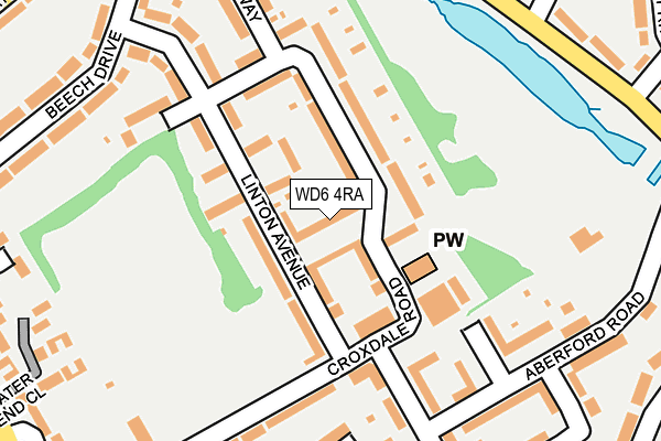 WD6 4RA map - OS OpenMap – Local (Ordnance Survey)