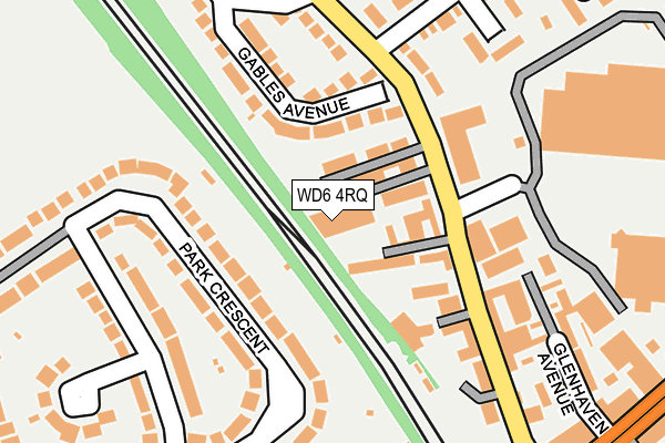 WD6 4RQ map - OS OpenMap – Local (Ordnance Survey)