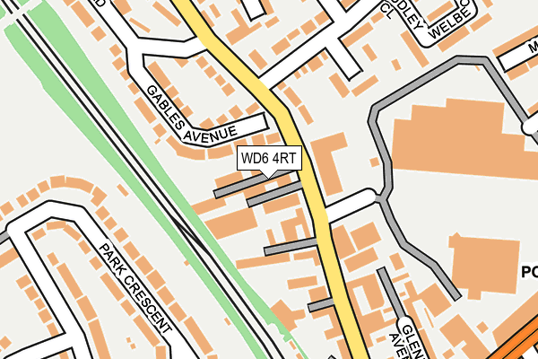 WD6 4RT map - OS OpenMap – Local (Ordnance Survey)