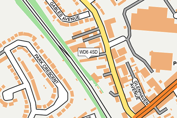 WD6 4SD map - OS OpenMap – Local (Ordnance Survey)