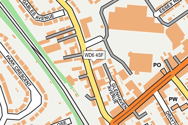 WD6 4SF map - OS OpenMap – Local (Ordnance Survey)