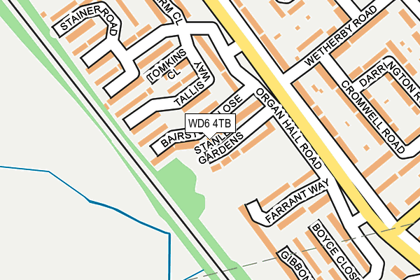WD6 4TB map - OS OpenMap – Local (Ordnance Survey)