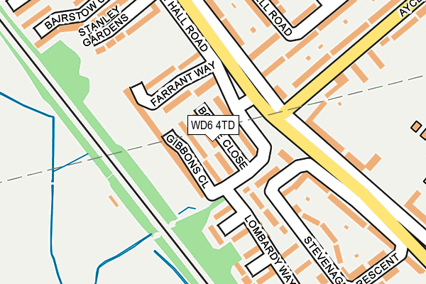 WD6 4TD map - OS OpenMap – Local (Ordnance Survey)