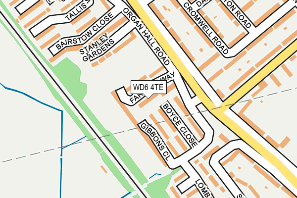 WD6 4TE map - OS OpenMap – Local (Ordnance Survey)