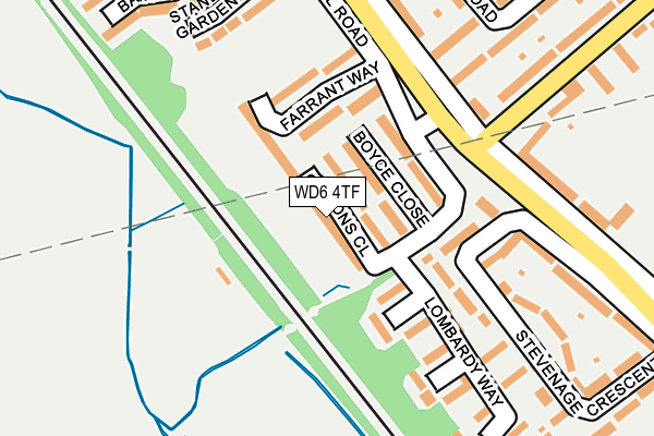 WD6 4TF map - OS OpenMap – Local (Ordnance Survey)