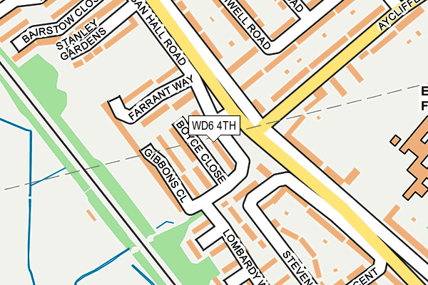 WD6 4TH map - OS OpenMap – Local (Ordnance Survey)