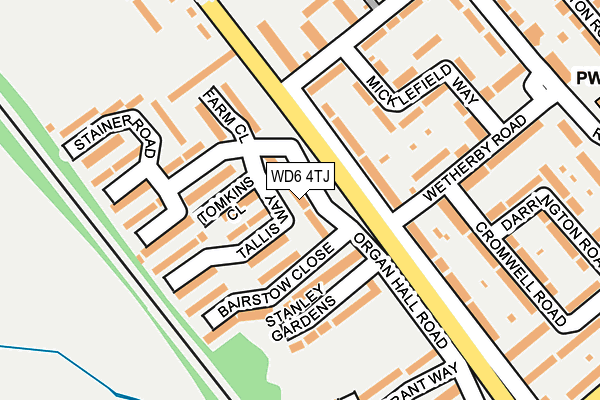 WD6 4TJ map - OS OpenMap – Local (Ordnance Survey)