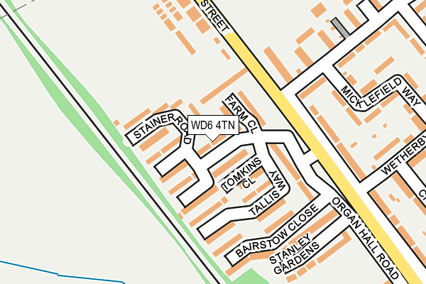 WD6 4TN map - OS OpenMap – Local (Ordnance Survey)