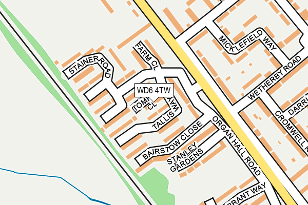 WD6 4TW map - OS OpenMap – Local (Ordnance Survey)
