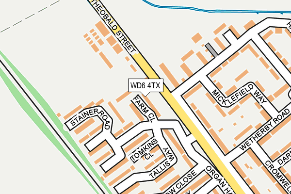WD6 4TX map - OS OpenMap – Local (Ordnance Survey)