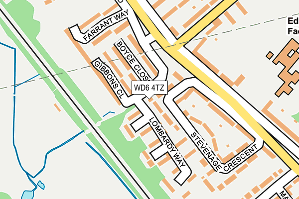WD6 4TZ map - OS OpenMap – Local (Ordnance Survey)