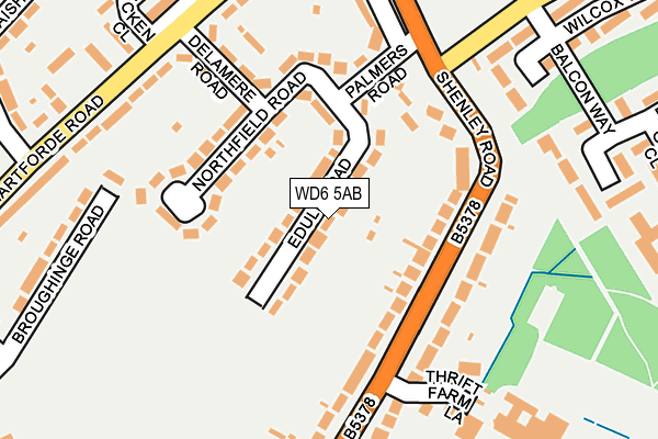 WD6 5AB map - OS OpenMap – Local (Ordnance Survey)