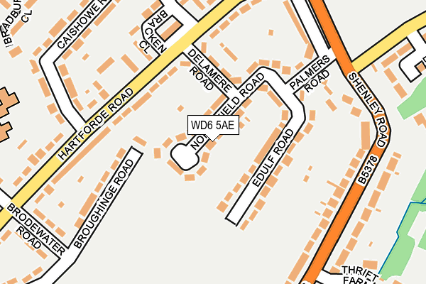 WD6 5AE map - OS OpenMap – Local (Ordnance Survey)