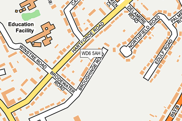 WD6 5AH map - OS OpenMap – Local (Ordnance Survey)