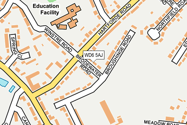 WD6 5AJ map - OS OpenMap – Local (Ordnance Survey)