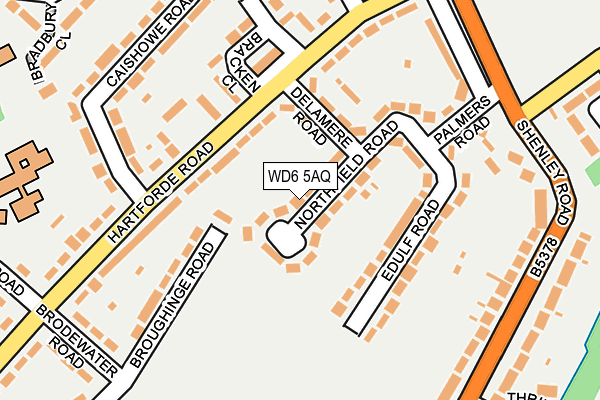 WD6 5AQ map - OS OpenMap – Local (Ordnance Survey)