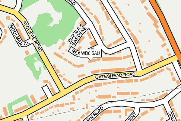 WD6 5AU map - OS OpenMap – Local (Ordnance Survey)
