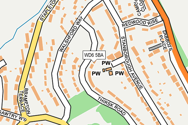WD6 5BA map - OS OpenMap – Local (Ordnance Survey)