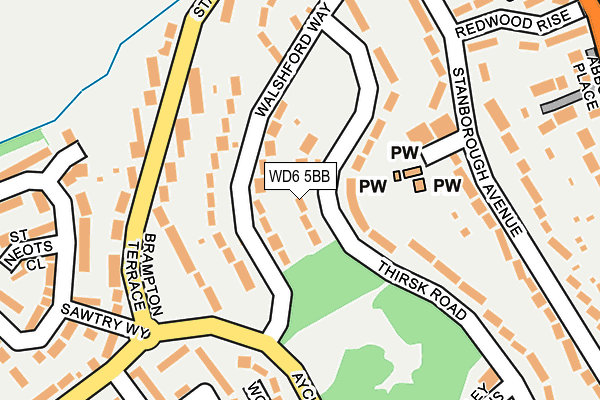 WD6 5BB map - OS OpenMap – Local (Ordnance Survey)