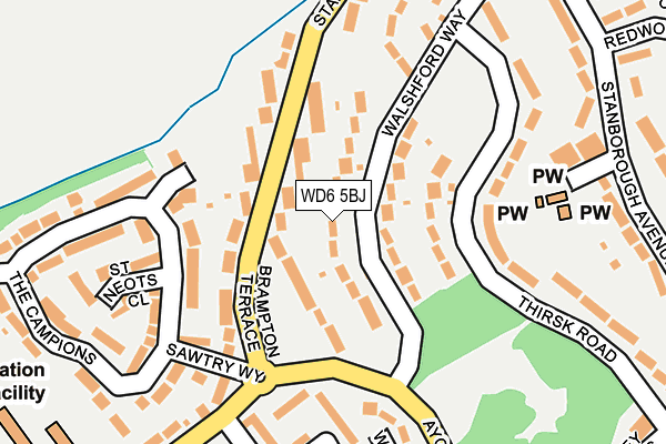 WD6 5BJ map - OS OpenMap – Local (Ordnance Survey)