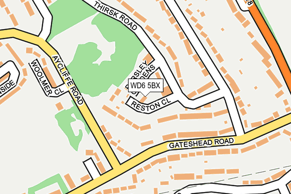 WD6 5BX map - OS OpenMap – Local (Ordnance Survey)