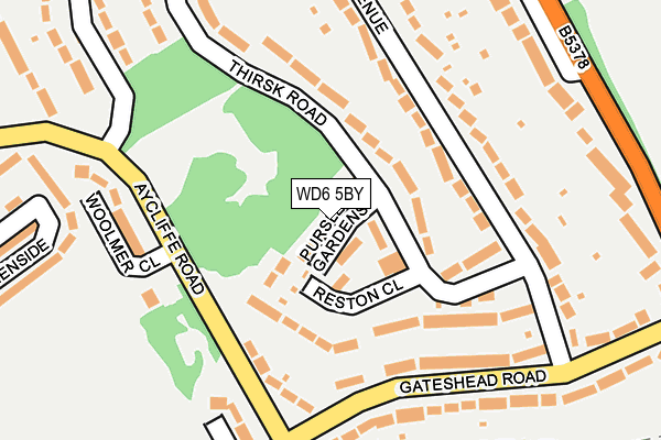WD6 5BY map - OS OpenMap – Local (Ordnance Survey)