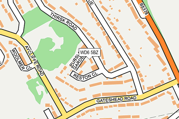 WD6 5BZ map - OS OpenMap – Local (Ordnance Survey)