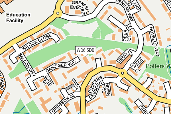 WD6 5DB map - OS OpenMap – Local (Ordnance Survey)